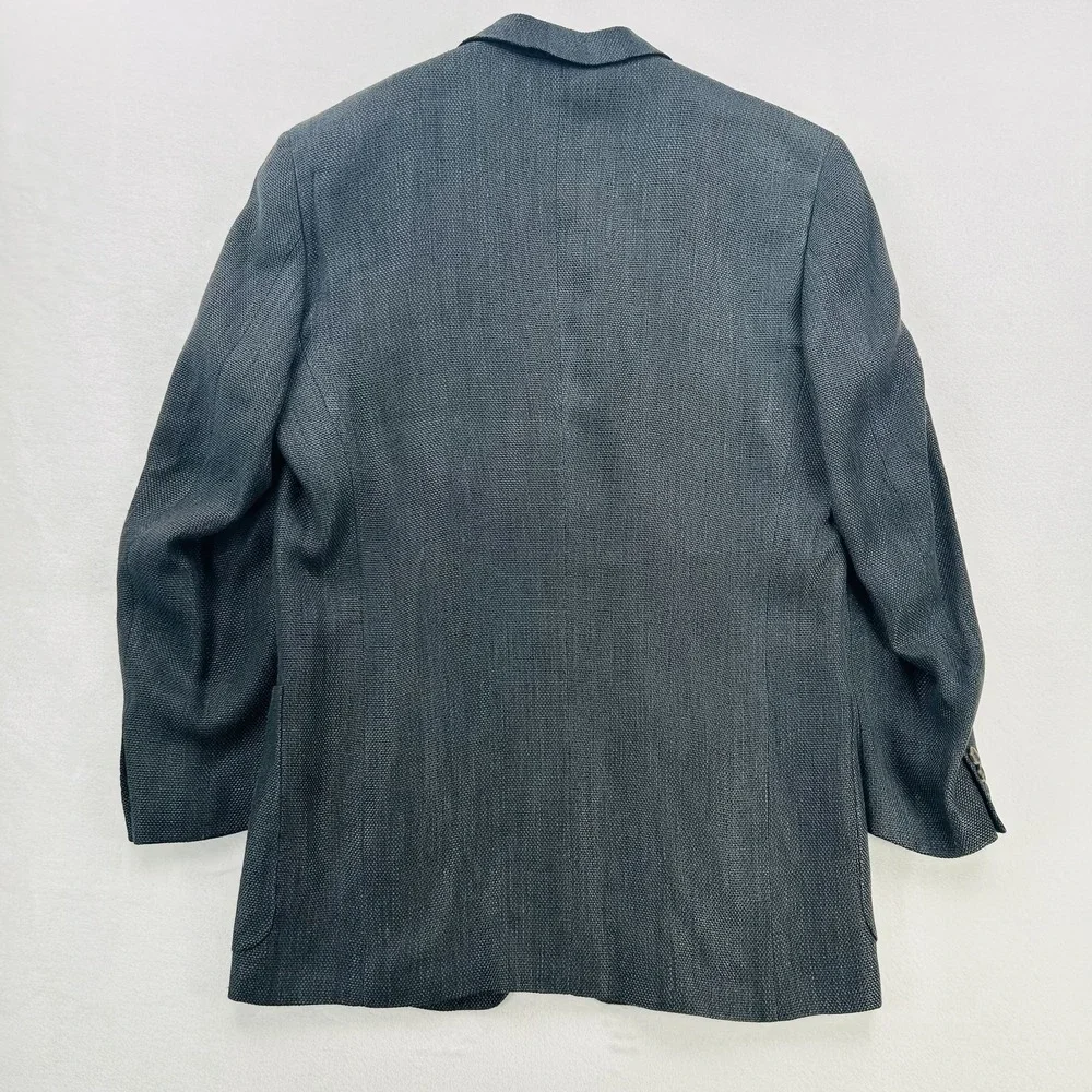 Ermenegildo Zegna Blazer Mens 40 Gray Wool Linen Bergdorf Goodman Jacket